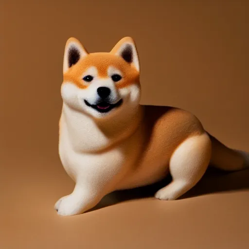 Image similar to a delicious steamed bun in the shape of a shiba inu. studio lighting, high resolution, high quality, dark background