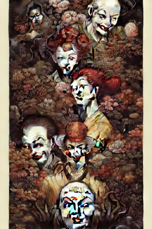 Image similar to 🤡, dynamic lighting, depth details, intricate, smooth, extremely highly detailed, by bambang nurdianshyah, garis edelweiss, roby dwi antono and ayami kojima, takato yamamoto, barclay shaw, karol bak, yukito kishiro, norman rockwell