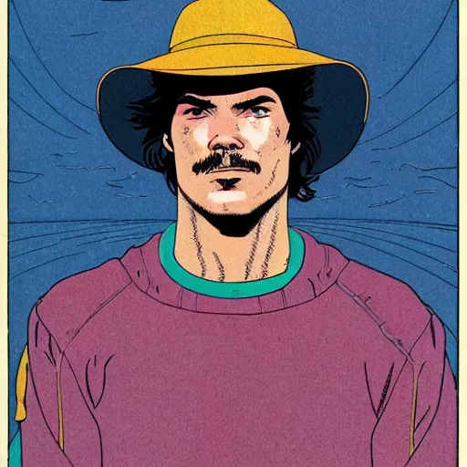 Image similar to josh hartnett retro minimalist portrait moebius starwatcher comic by jean giraud, 8 k