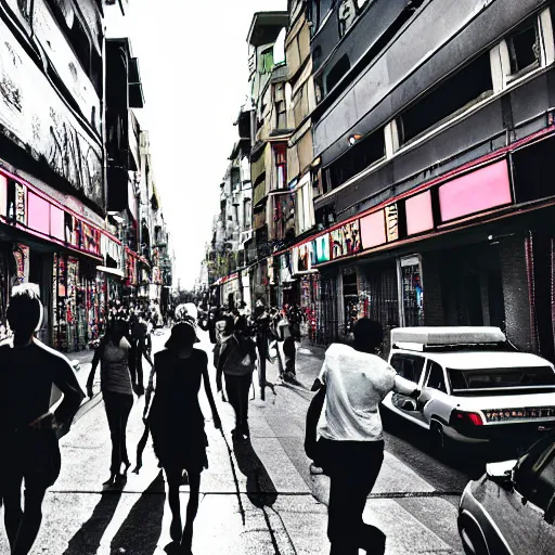 Image similar to photo of street city, disco diffusion