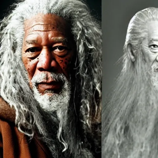Image similar to Morgan freeman as Gandalf