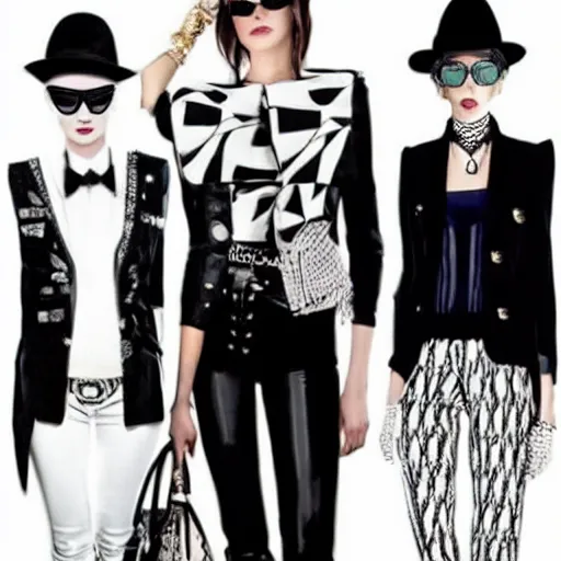 Prompt: Editorial fashion in the style of karl Lagerfeld