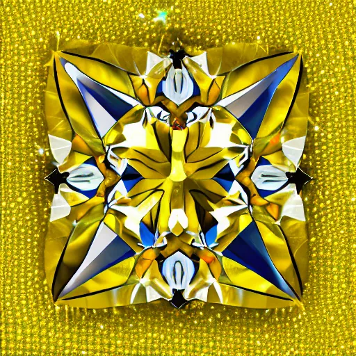 Image similar to yellow crystal gem, digital art, neutral background