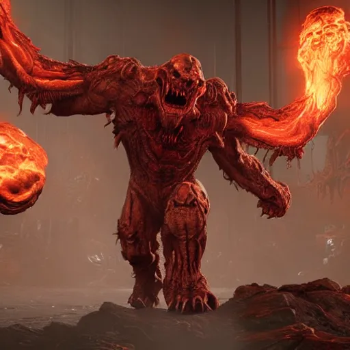 Image similar to monster from doom eternal