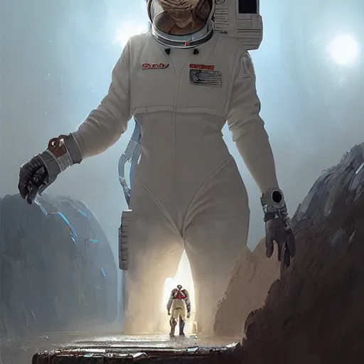 Image similar to a space nurse with a hood on, Matte painting , detailed painting, greg rutkowski