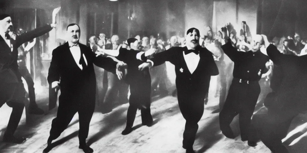 Prompt: adolph hitler dancing at the disco party. high quality 8 k resolution