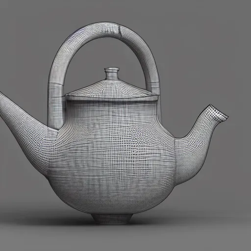 Prompt: teapot, 3d render, raytracing