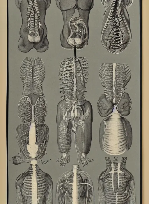 Prompt: vintage medical anatomical illustration of a corgi ( 1 9 8 4 ), highly detailed, labels, intricate writing