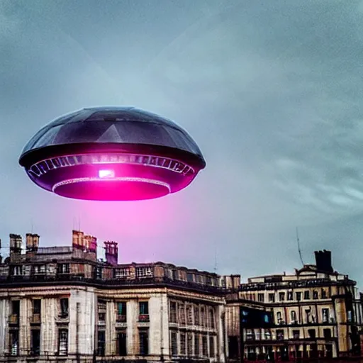 Prompt: Alien mothership above the skies of London