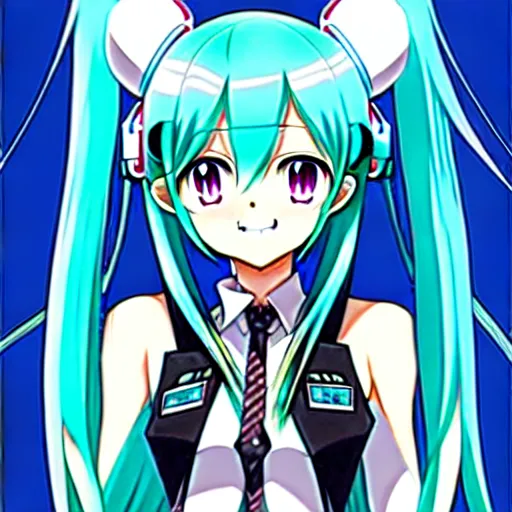 Prompt: hatsune miku v 4 in full growth, anime art, by ixima