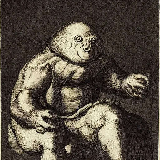 Prompt: academic portrait of alien creature by Goya