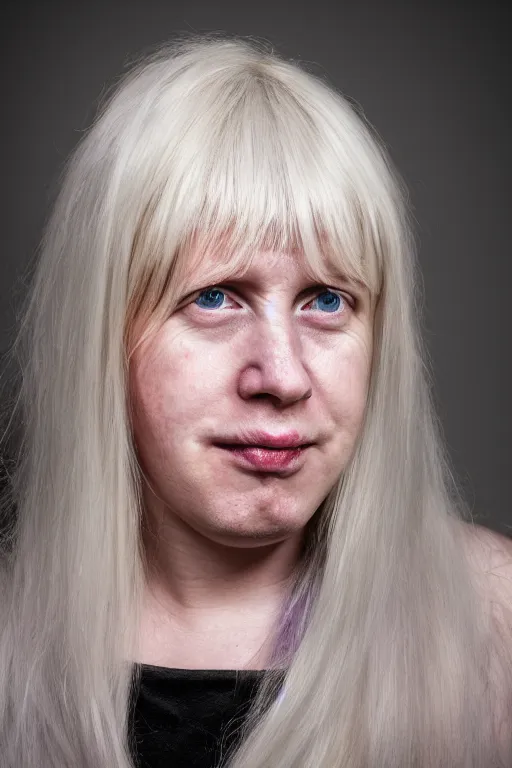 Image similar to female boris johnson with very long hair, as a transgender woman, photographed, portrait, photographic, hdr, 4 k