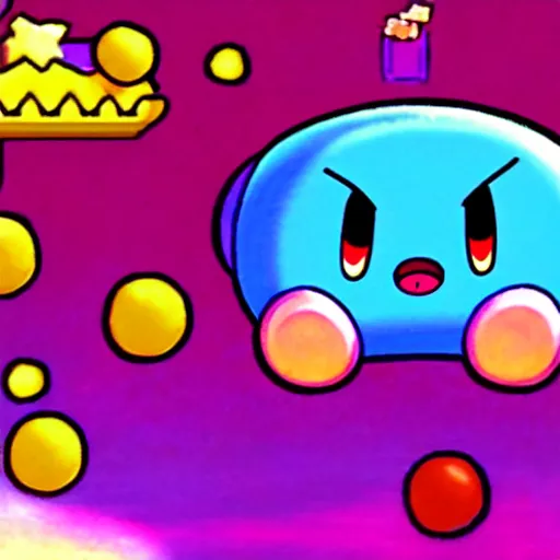 Prompt: kirby consuming the universe, kirby's dreamland gameplay, horror