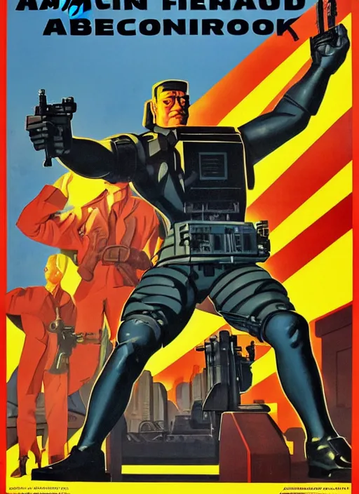 Image similar to american propaganda poster. cyberpunk heavy weapons guy. portrait by jean giraud and anton otto fischer and john philip falter and will eisner and gil elvgren