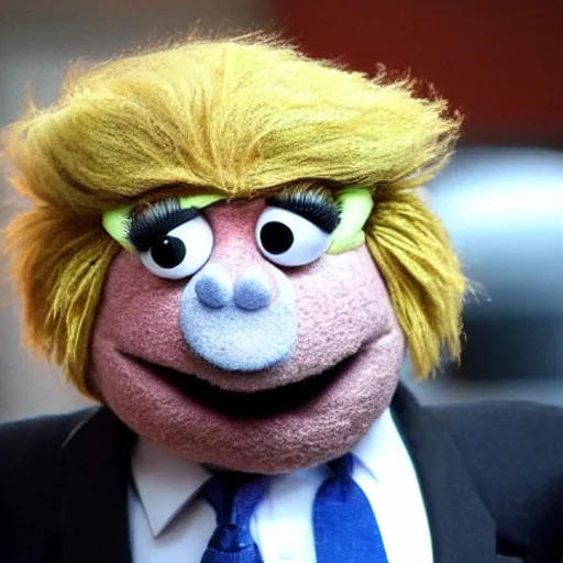 Image similar to a Muppet that looks like trump