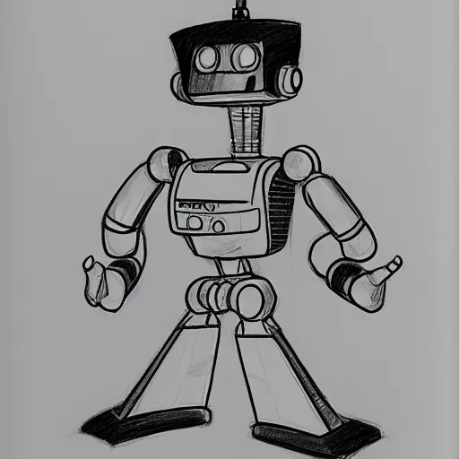 Image similar to osamu tezuka robot sketch