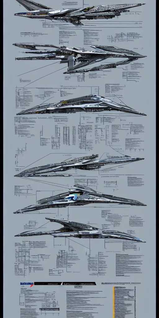 Prompt: photorealistic poster of the pegasus from battlestar galactica ( 2 0 0 4 ). exploded view, ultra - detailed, scientific schematics, blueprint, hyperdetailed vector technical documents, callouts, archviz, legend,