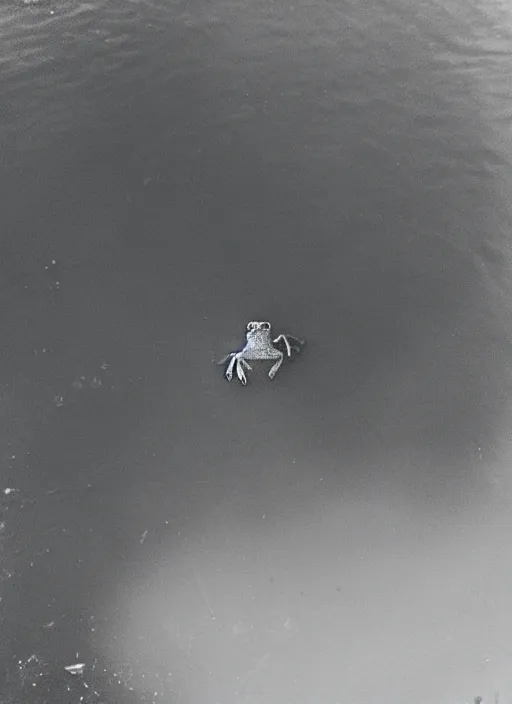 Prompt: “semitranslucent smiling frog amphibian vertically hovering over misty lake waters, frog in Jesus Christ pose, low angle, long cinematic shot by Andrei Tarkovsky, paranormal, eerie, mystical”