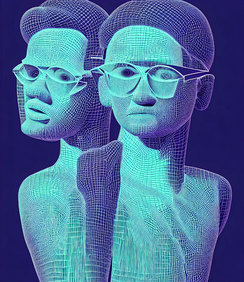 Prompt: perfect 3 d anaglyph portrait