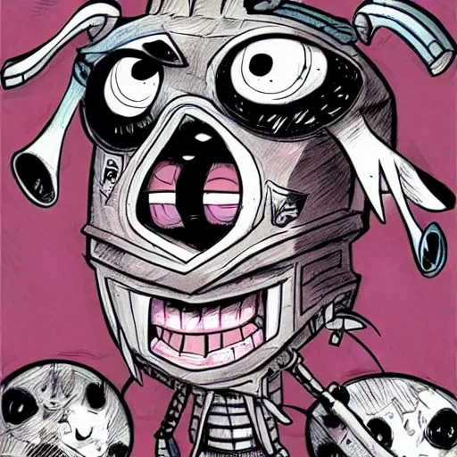 Image similar to invader zim, kim jung gi style,