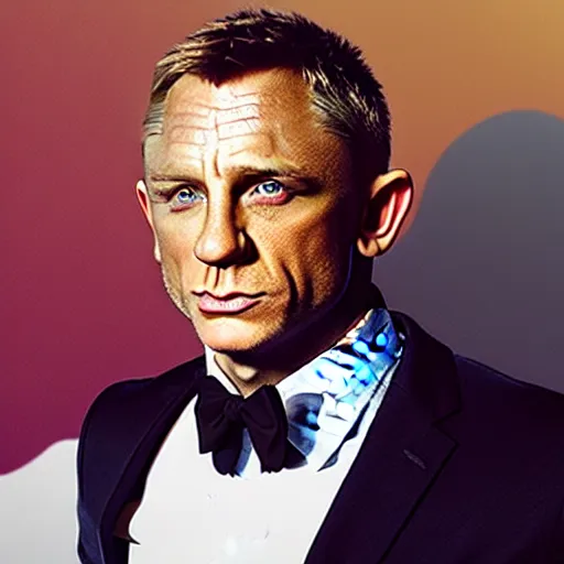 Image similar to daniel craig as an apple