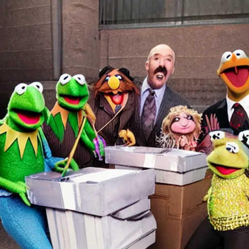 Prompt: the muppets go to skid row