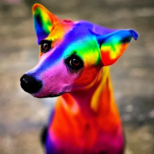 Image similar to a rainbow dog