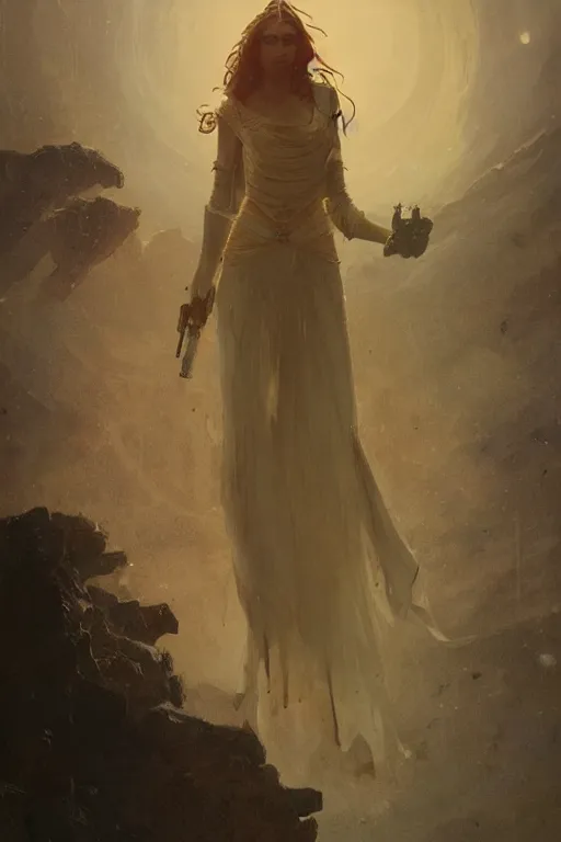 Prompt: Hera, illustrated by Greg Rutkowski and Caspar David Friedrich., Trending on artstation, artstationHD, artstationHQ, 4k, 8k