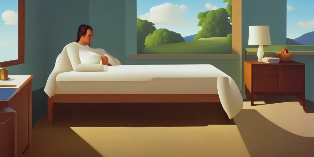 Image similar to bed, summer evening, kenton nelson