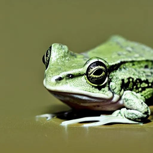Prompt: frog in yoghurt, macro photography