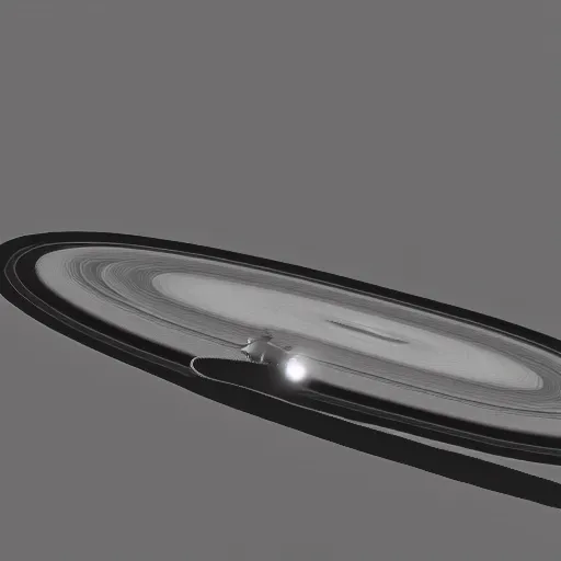 Prompt: 3 d render of a spaceship near saturn