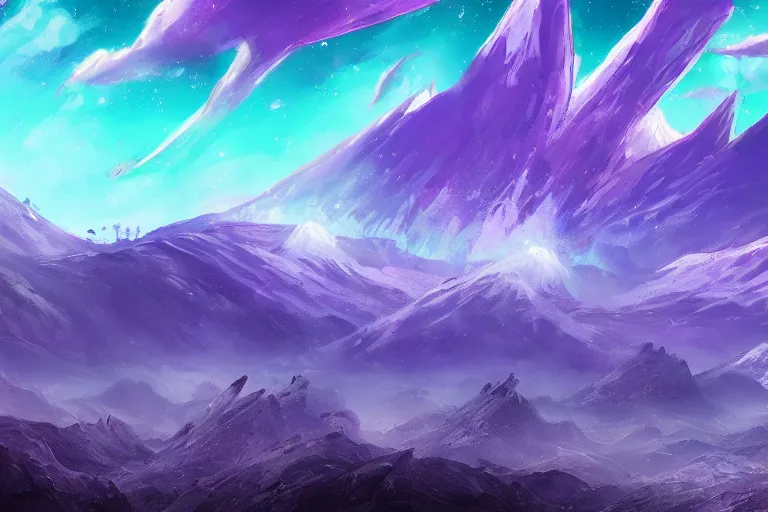 Prompt: purple themed cursed tar mountain landscape, meteor shower, epic, miyazaki style, cinematic, indie, highly detailed, featured on artstation, highly detailed, abstract