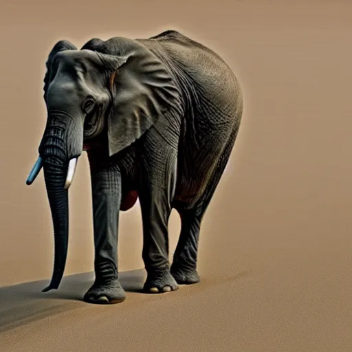 Image similar to real photo of an elephant made of sand