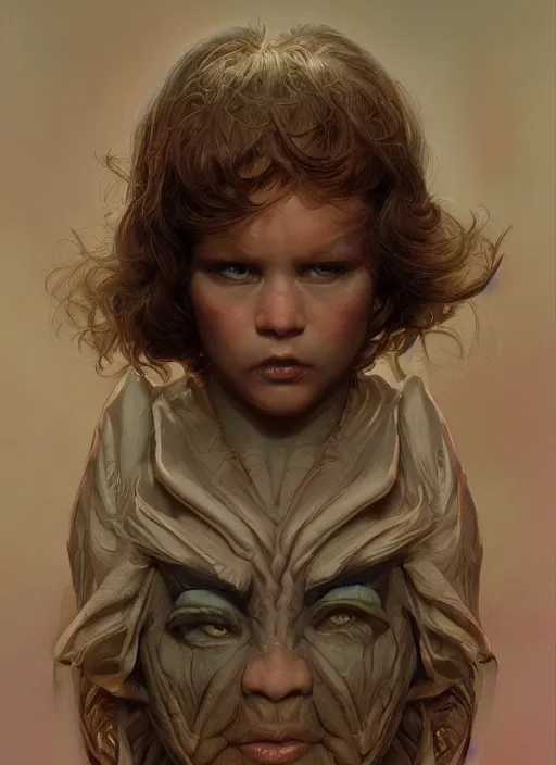 Image similar to portrait from The Brood (1979), highly detailed, centered, solid color background, digital painting, artstation, concept art, smooth, sharp focus, illustration, donato giancola, Joseph Christian Leyendecker, Les Edwards, Ed Repka, WLOP, Artgerm