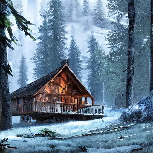 Image similar to a cabin in the woods by Klaus Wittmann