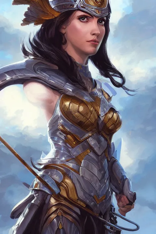 Image similar to amazon valkyrie athena, d & d, fantasy, portrait, highly detailed, headshot, digital painting, trending on artstation, concept art, sharp focus, illustration, art by artgerm and greg rutkowski and magali villeneuve