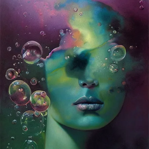 Image similar to beautiful liquid marble texture with big oil bubbles. harmonic chromatic tones coloured abstraction with purple splashes. ultradetailed realistic art. jean - dragan bibin, beksinski, zawadzki, shaun downey, zoey frank, phil hale, james gurney, frank frazetta, jehan georges vibert, daniel e. greene