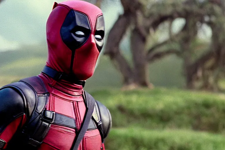 Prompt: ryan reynolds as deadpool playing buttercup in the princess bride ( 1 9 8 7 ), cinematography 4 k