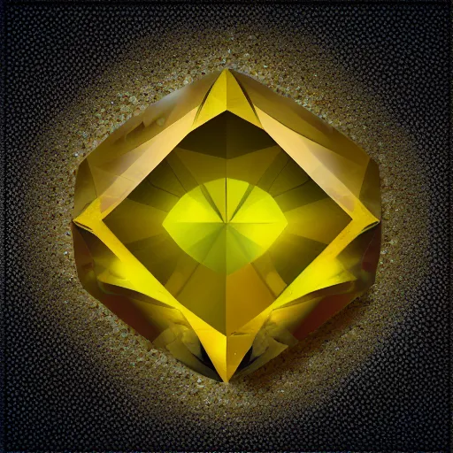 Image similar to yellow gemstone, crystal, digital art, icon