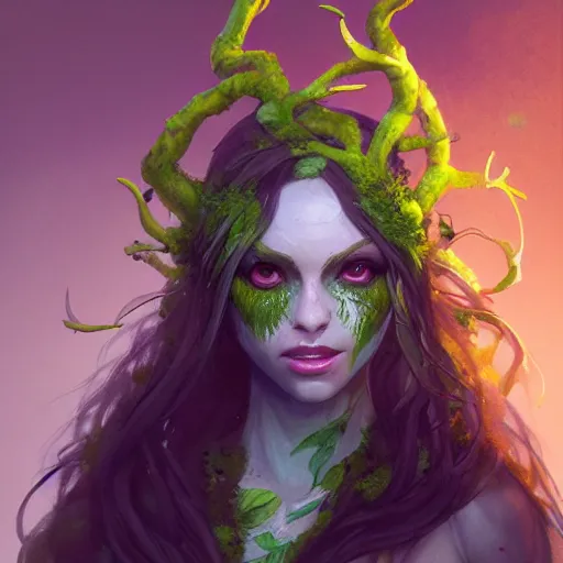 Image similar to nott as a dryad, her skin are yellow leaves portrait, highly detailed, headshot, digital painting, trending on artstation, concept art, sharp focus, illustration, art by artgerm and greg rutkowski and magali villeneuve