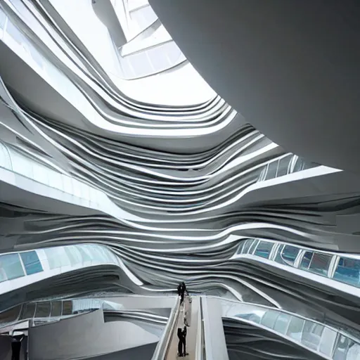 Image similar to stunning museum by Zaha Hadid