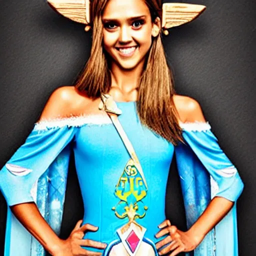 Prompt: jessica alba as princess zelda, masterpiece