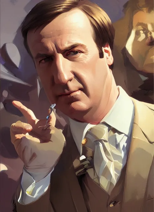 Prompt: portrait of saul goodman, closeup, lawyer, painting by sargent and leyendecker, asymmetrical, intricate, elegant, matte painting, illustration,, by rhads, by greg rutkowski, by greg tocchini, by james gilleard, by joe fenton