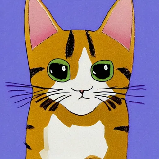 Image similar to a cute cat in the style of david lanham