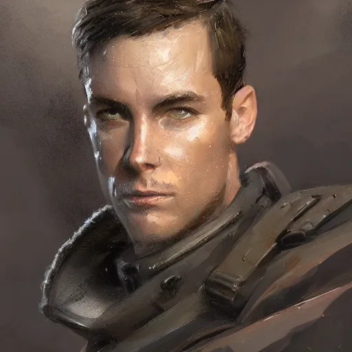 Image similar to portrait of a man by greg rutkowski, a soldier of the confederation of independent systems, wearing a beige and black tactical gear, star wars expanded universe, highly detailed portrait, digital painting, artstation, concept art, smooth, sharp foccus ilustration, artstation hq