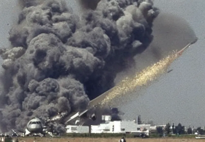 Image similar to boeing 7 4 7 exploding mid air, tragedy