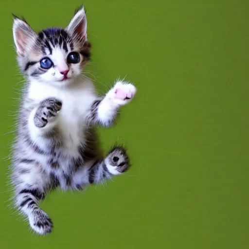 Image similar to the cutest kitten in the world flying through the air