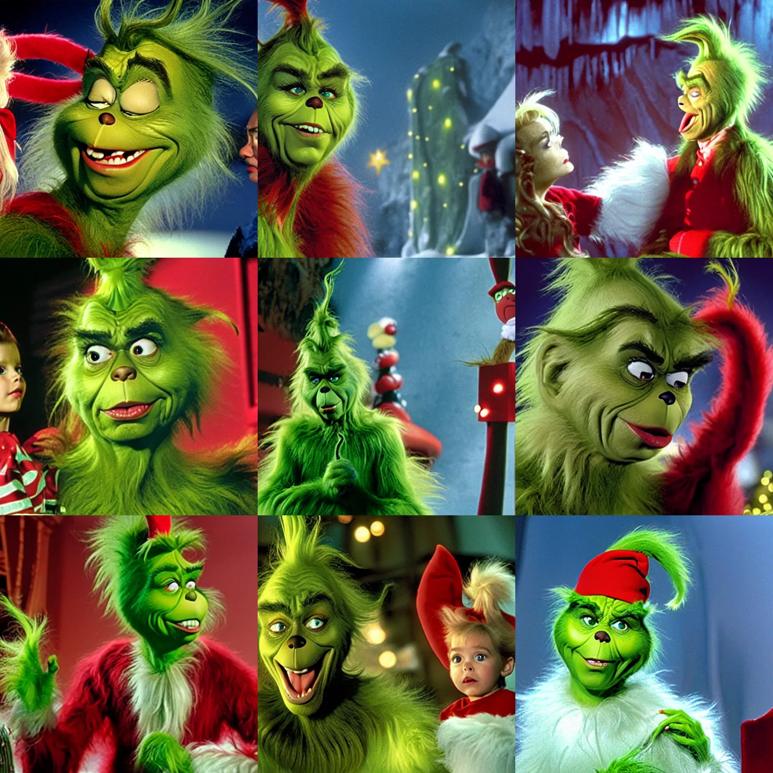 Prompt: a film still from how the grinch stole christmas ( 2 0 0 0 )