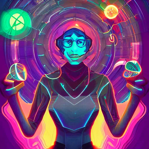 Image similar to skill magic geek inside matrix deepdream radiating a glowing aura stuff loot legends stylized digital illustration video game icon artstation lois van baarle, ilya kuvshinov, rossdraws,