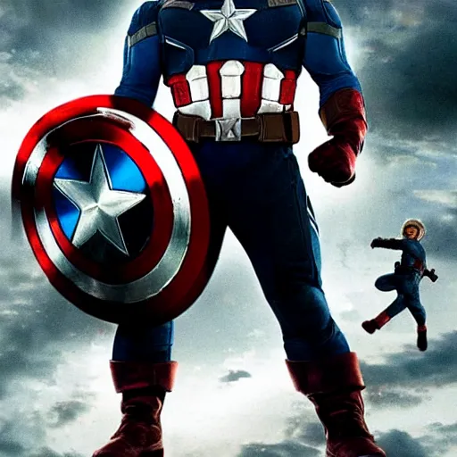 Image similar to movie poster of Danny Devito as Captain America in the Avengers